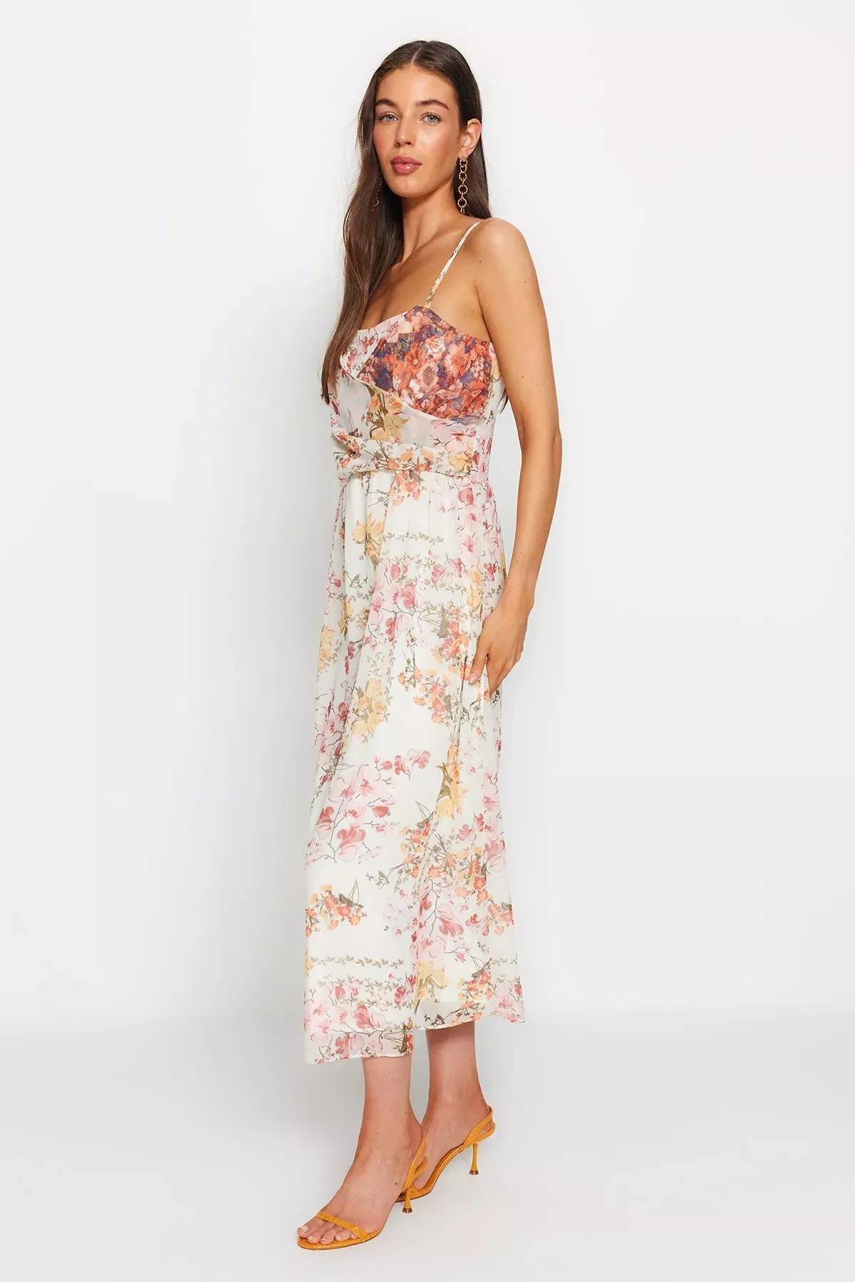 Ecru Woven Maxi Dress, Ecru, large image number 1