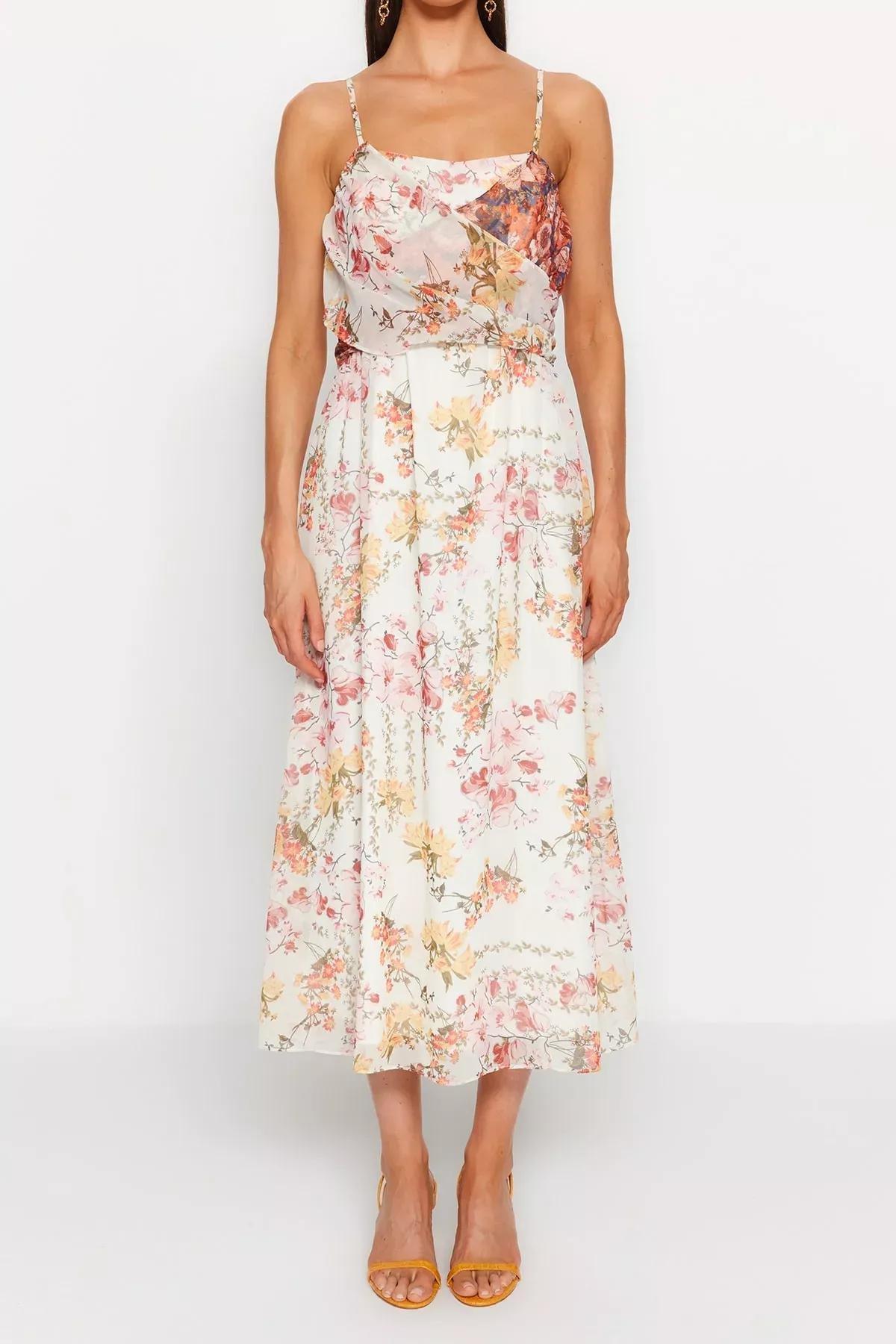 Ecru Woven Maxi Dress, Ecru, large image number 3