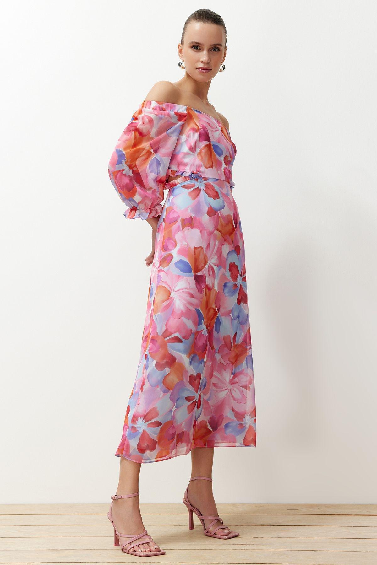 Floral Bardot Romantic Maxi Dress, , large image number 2