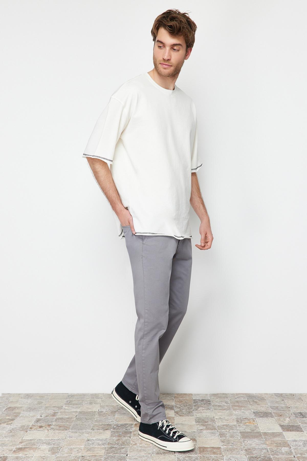 Trendyol - Grey Slim Chino Trousers