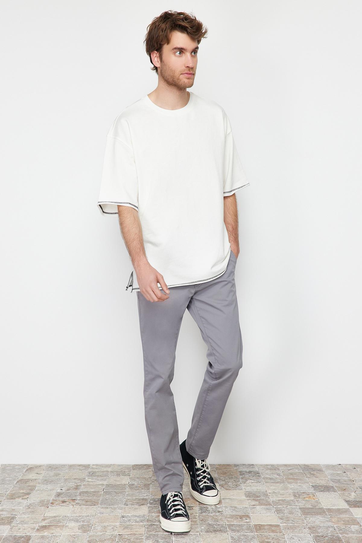 Trendyol - Grey Slim Chino Trousers