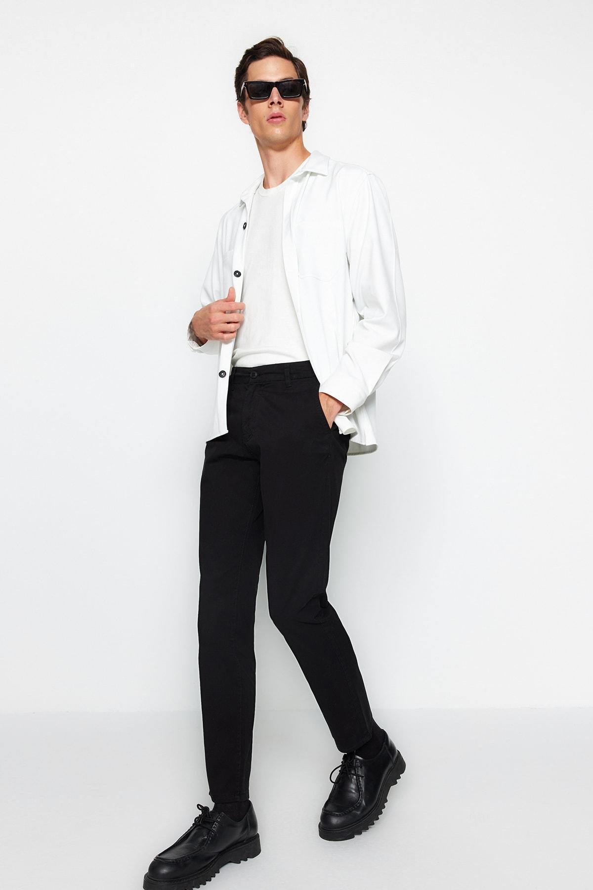 Black Straight Pants, , large image number 0