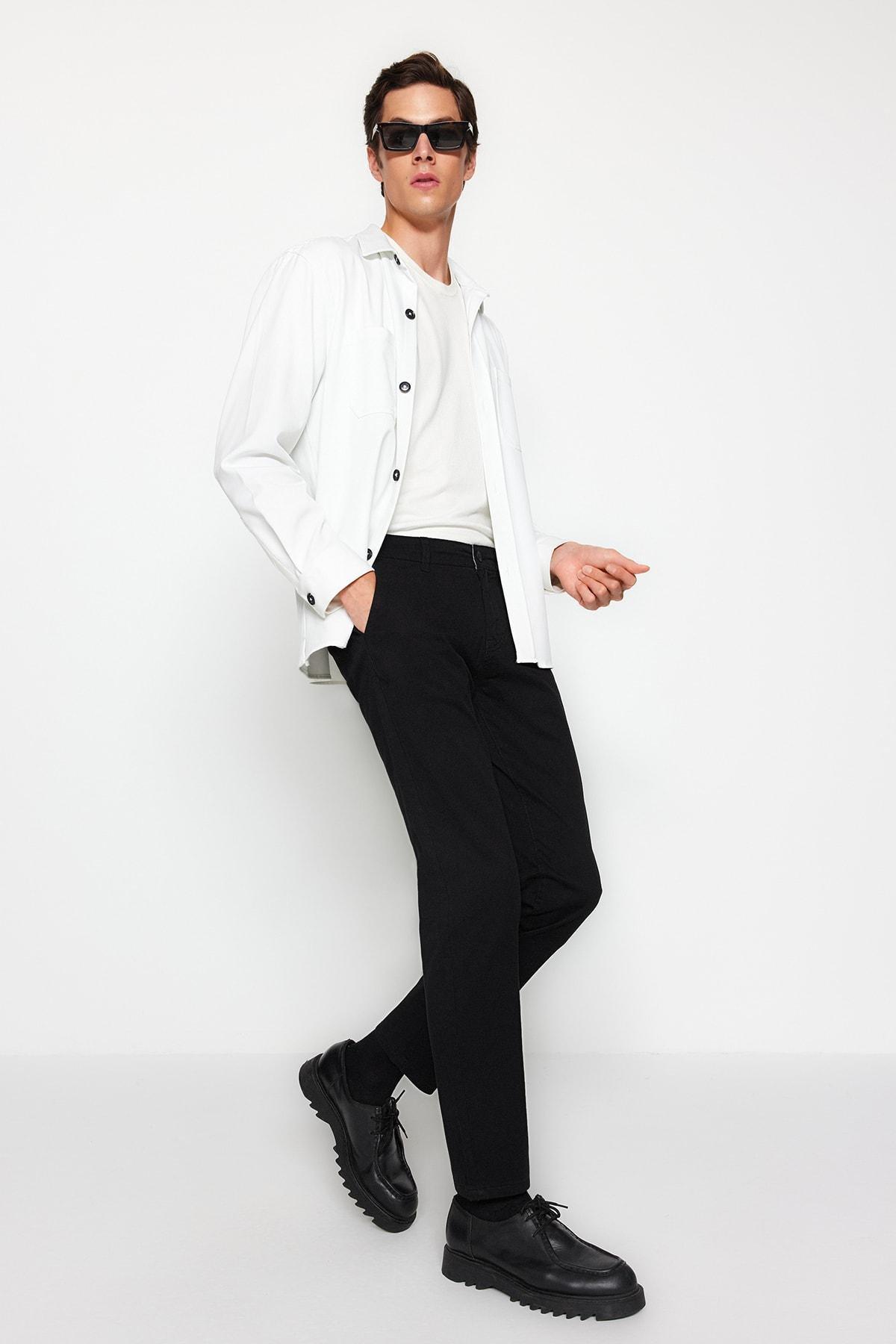 Black Straight Pants, , large image number 2