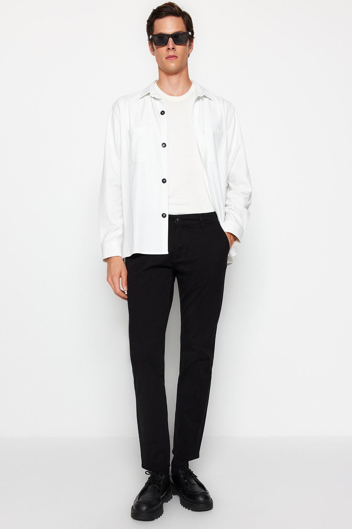 Black Straight Pants, , large image number 5