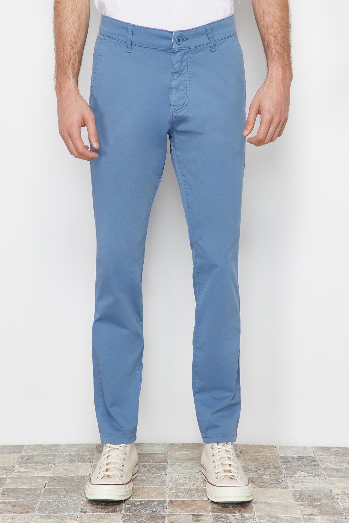 Blue Slim Chino Trousers, , large image number 3