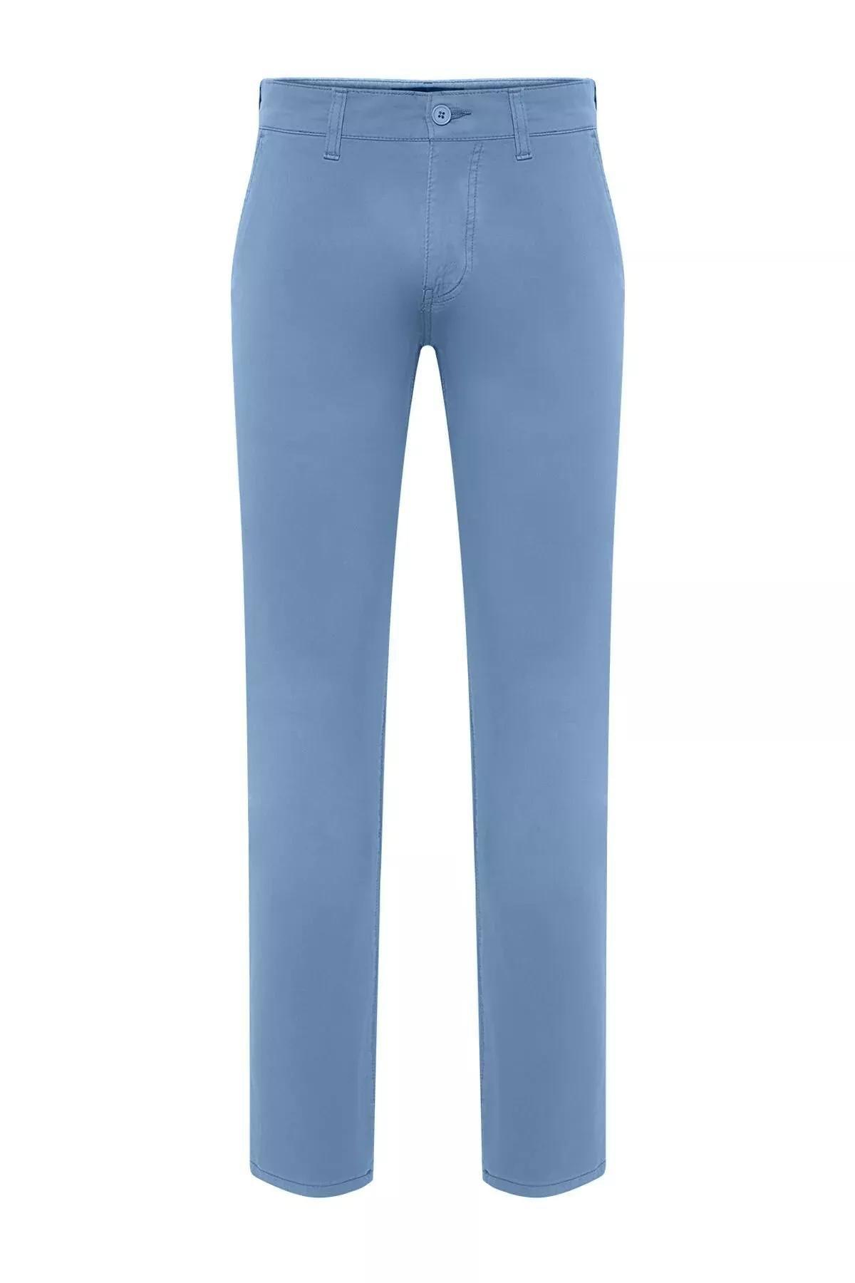 Blue Slim Chino Trousers, LIGHT BLUE, large image number 5