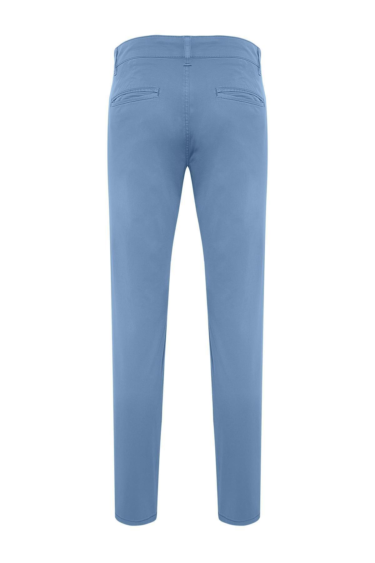 Blue Slim Chino Trousers, , large image number 6