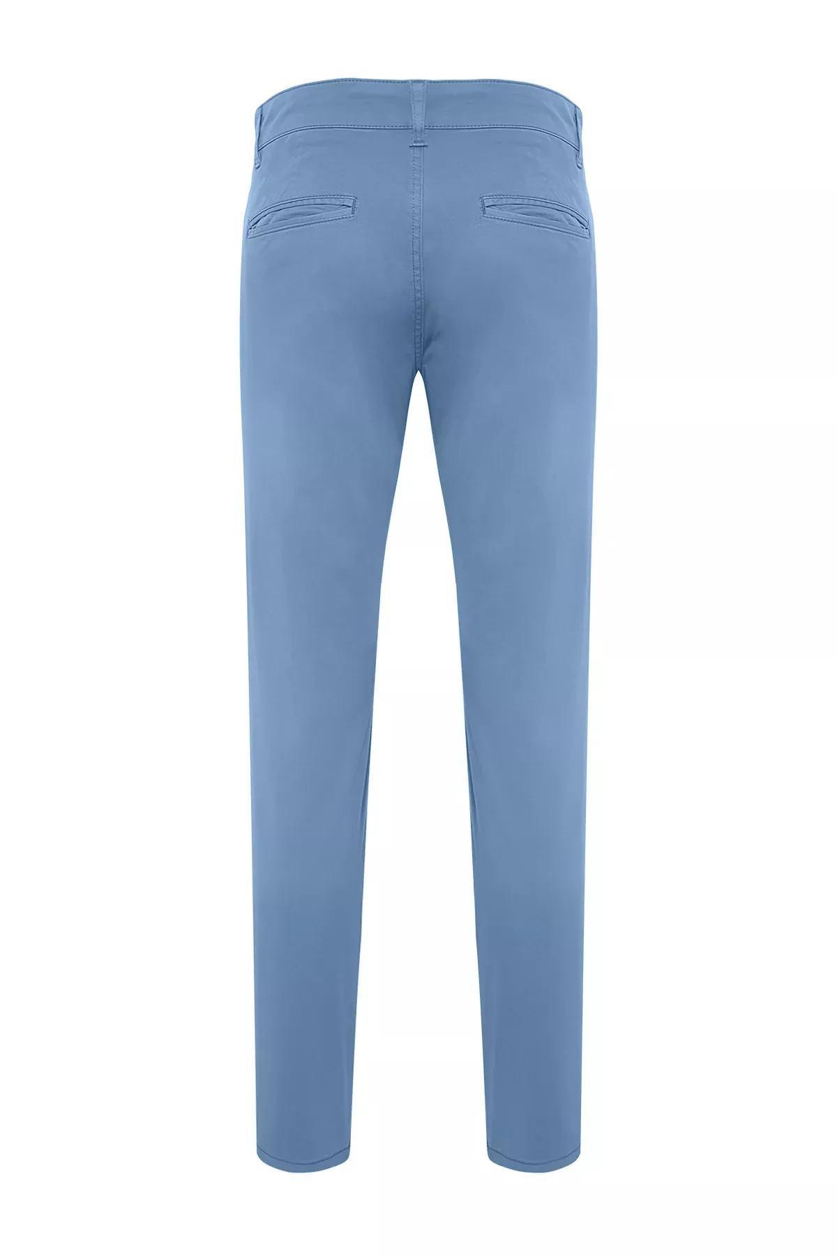 Blue Slim Chino Trousers, LIGHT BLUE, large image number 6