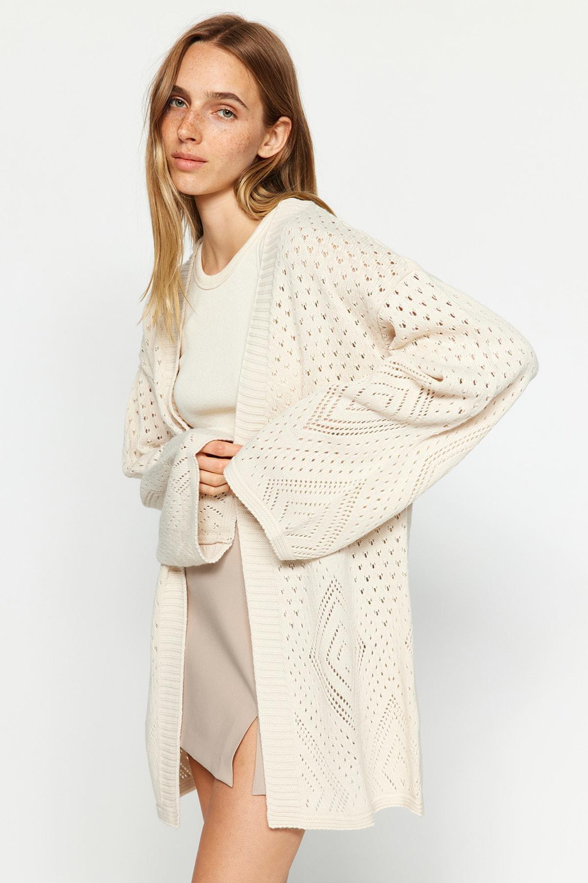 Grey Oversize Knitwear Cardigan, , large image number 0