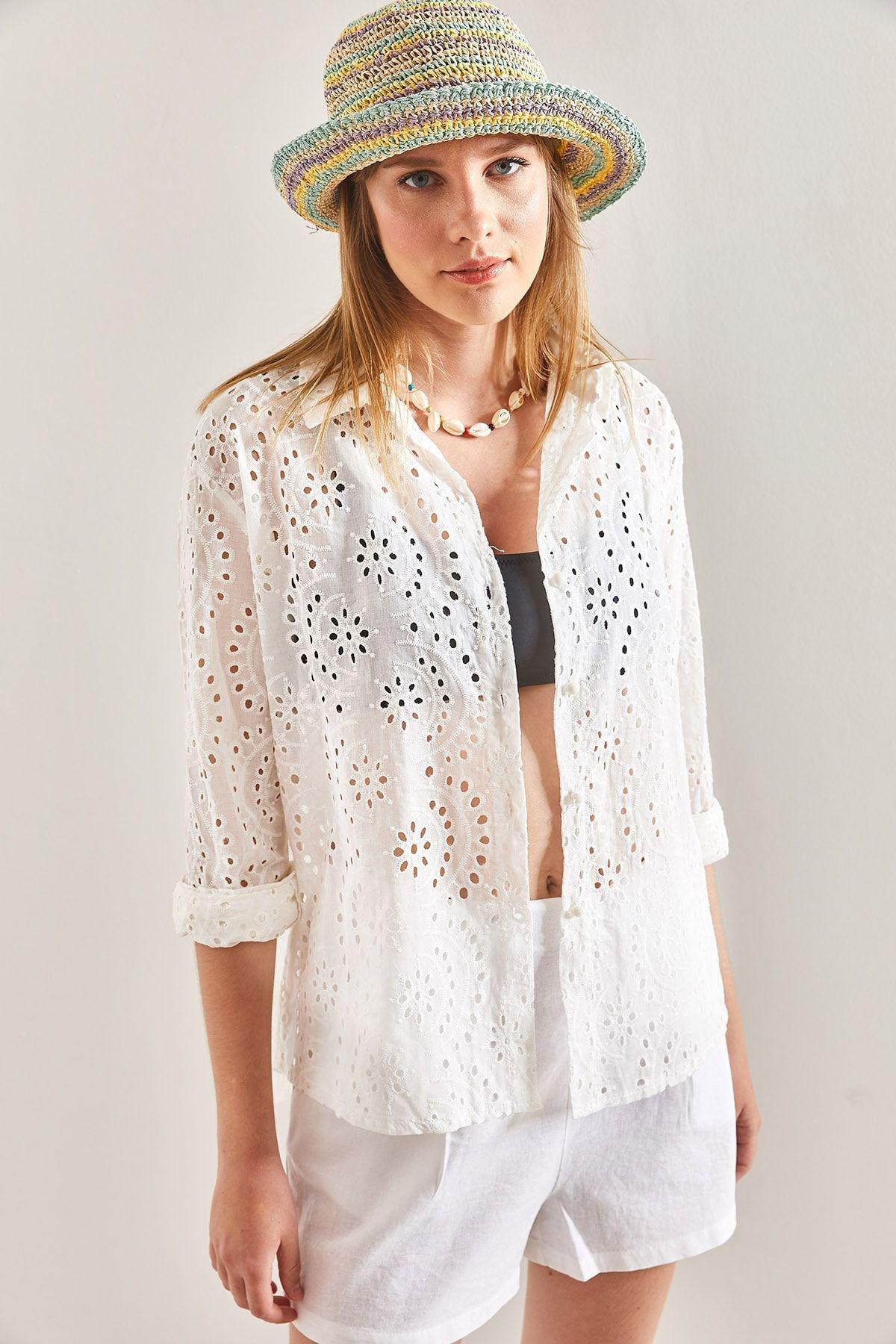 White Laced Shirt, , large image number 1