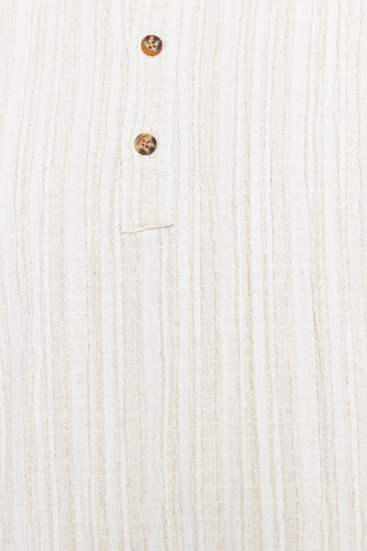 Ecru Linen Content Oversize Shirt, , large image number 5