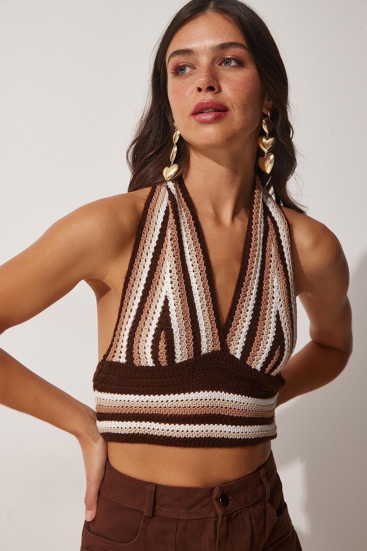 Brown Basic Blouse, Brown, large image number 0