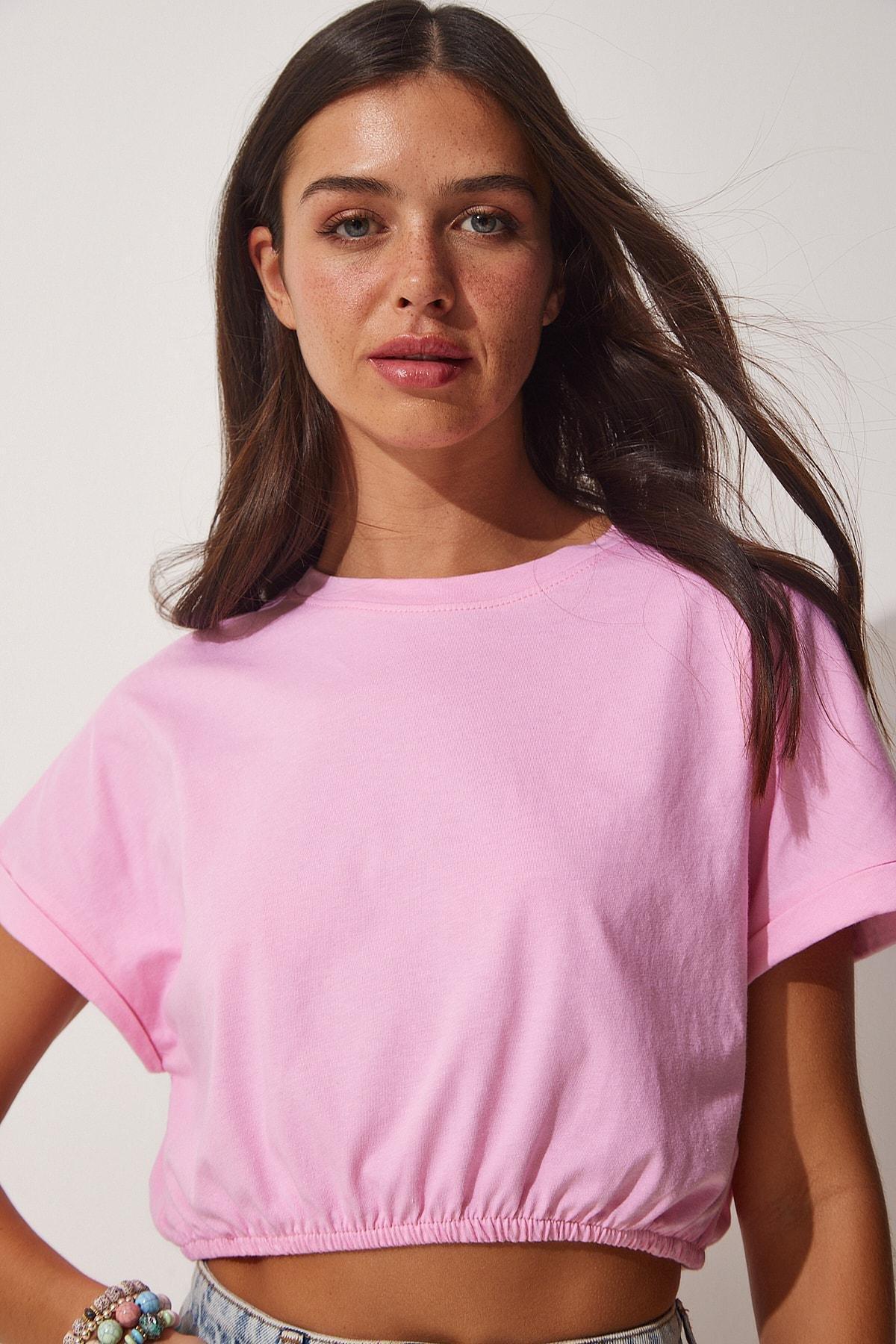 Pink Crew Neck Crop Top, , large image number 2