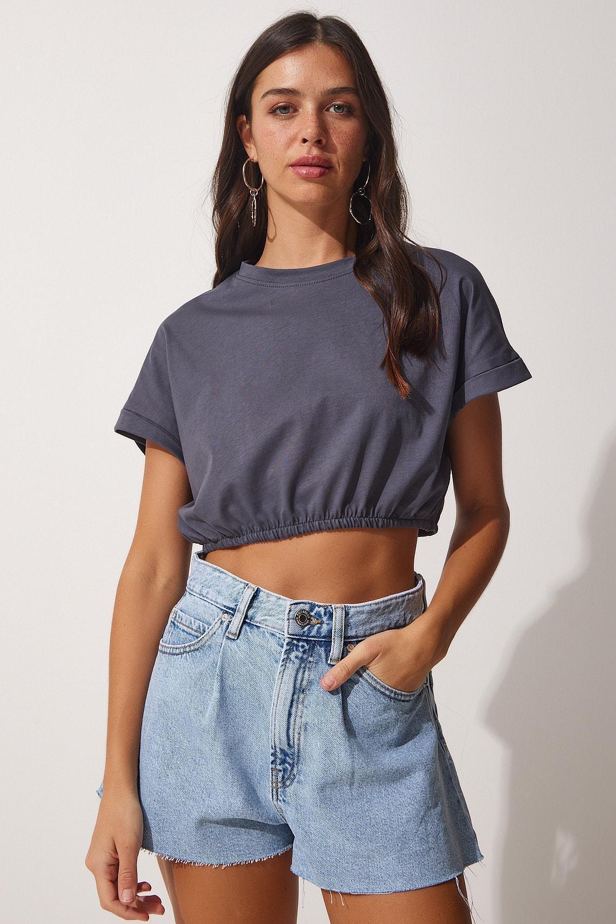 Gray Basic T-Shirt, Anthracite, large image number 1