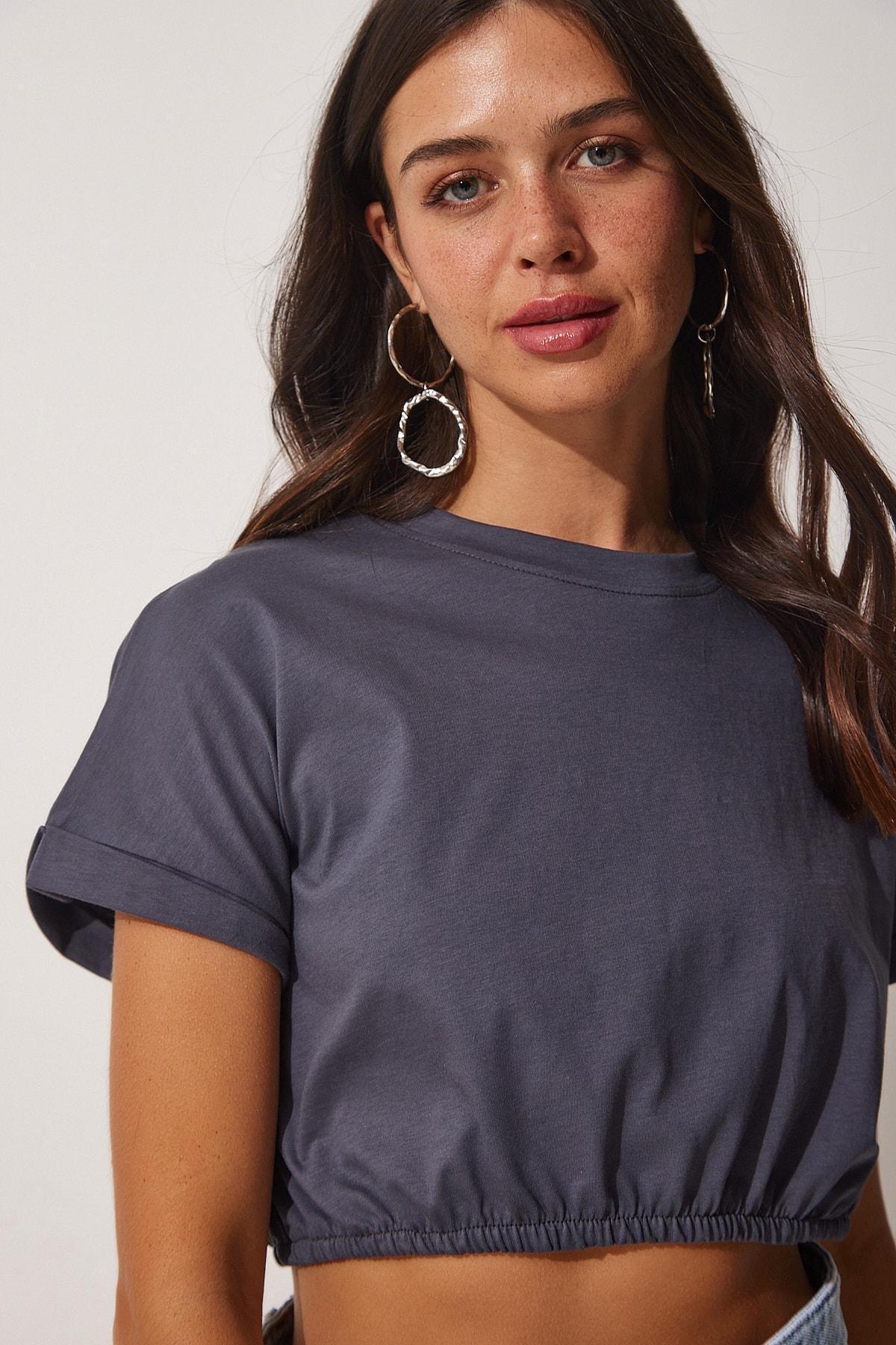 Gray Basic T-Shirt, Anthracite, large image number 2