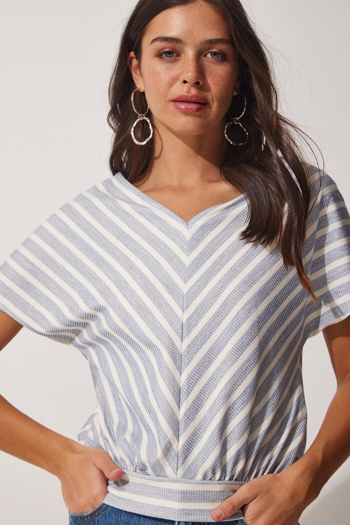 Blue Knitted Blouse, , large image number 0