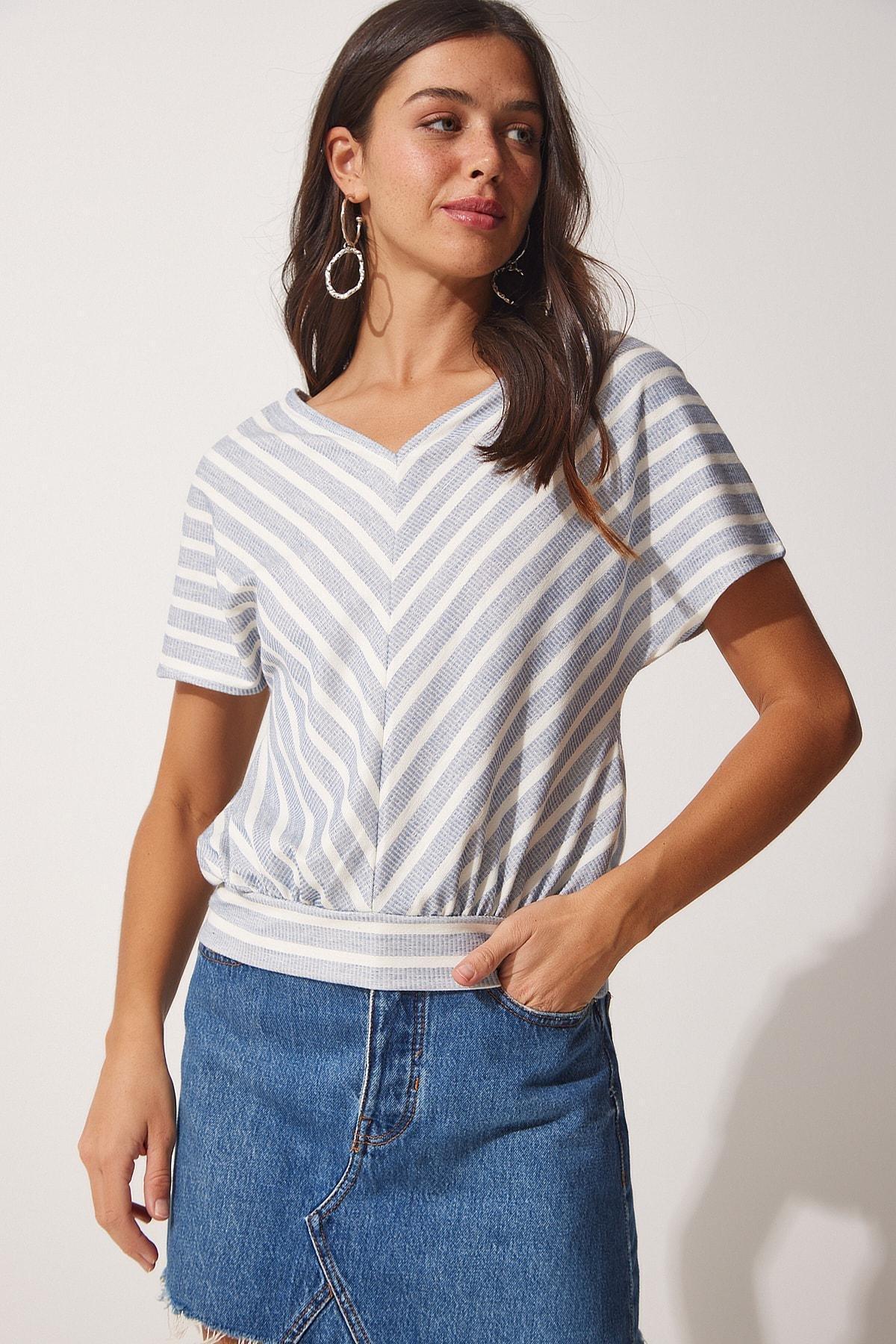 Blue Knitted Blouse, , large image number 1