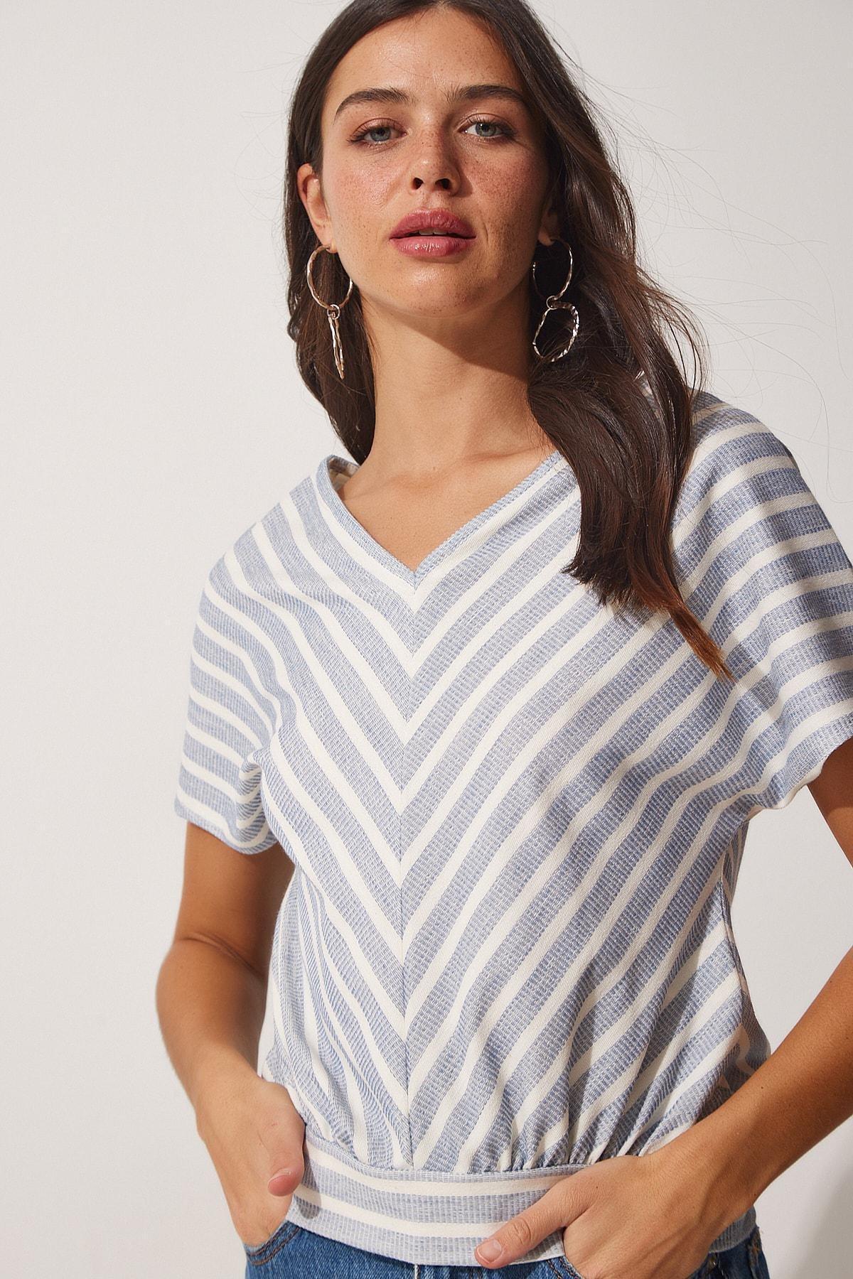 Blue Knitted Blouse, , large image number 2