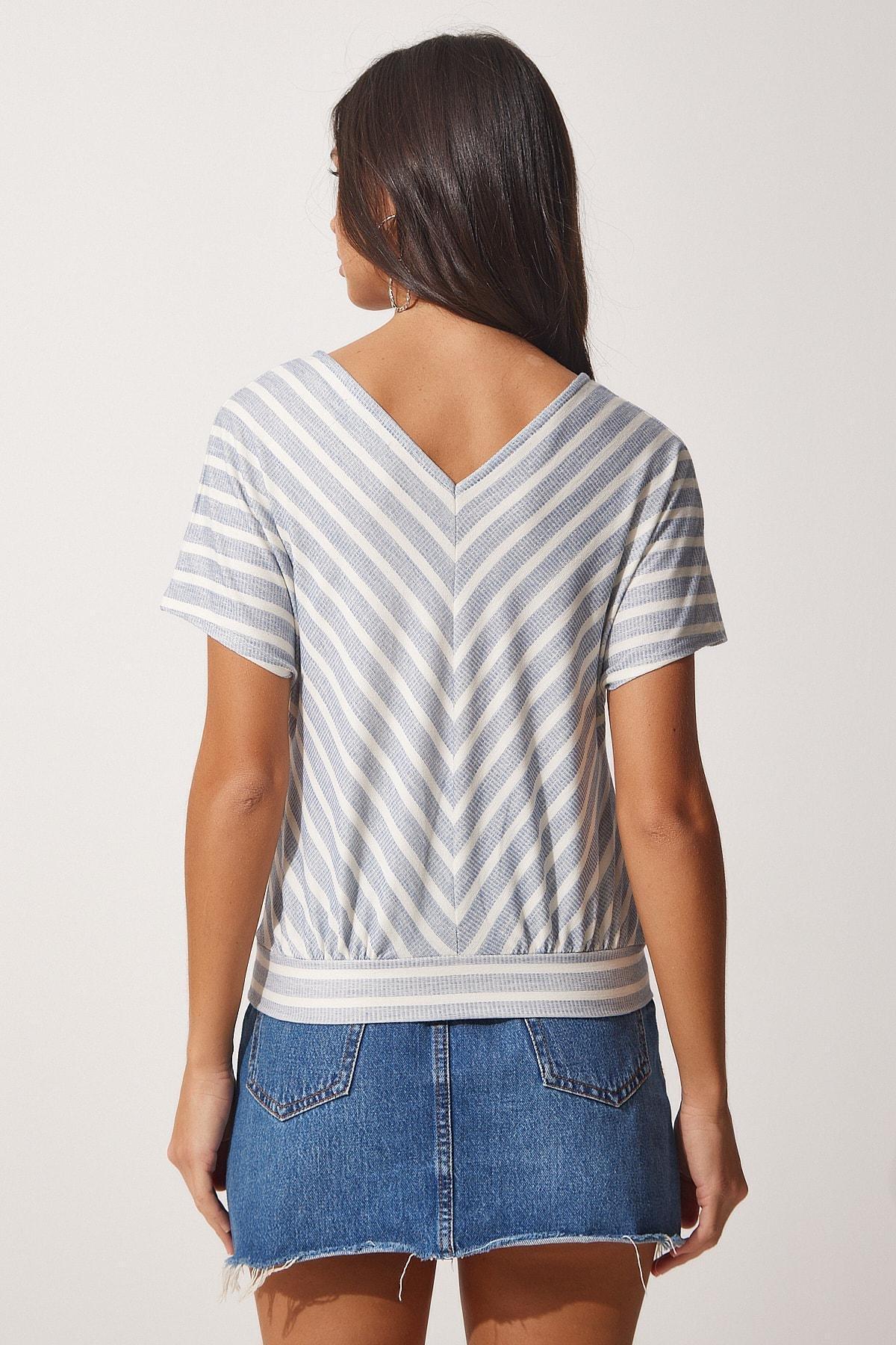 Blue Knitted Blouse, , large image number 3