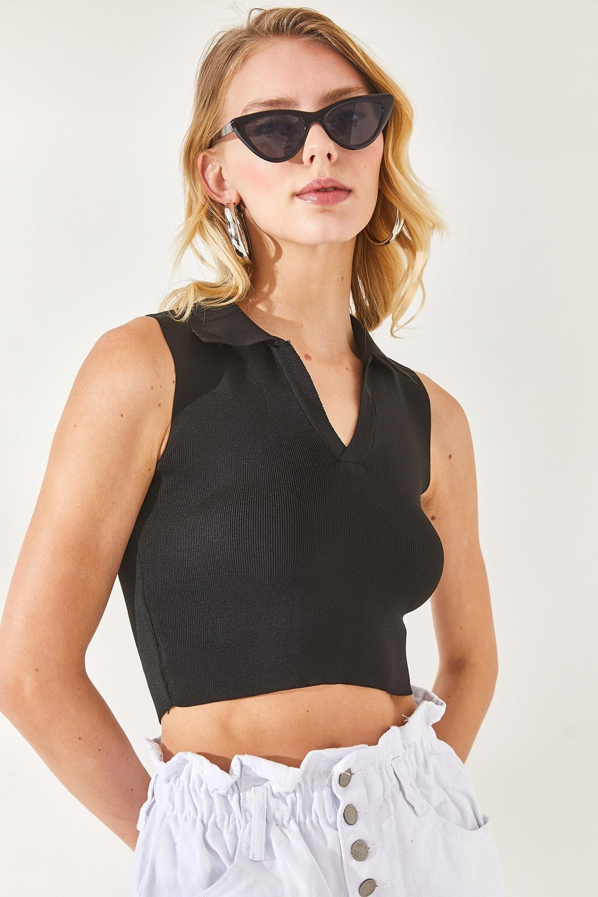 Black Slim Fit Blouse, BLACK, large image number 3