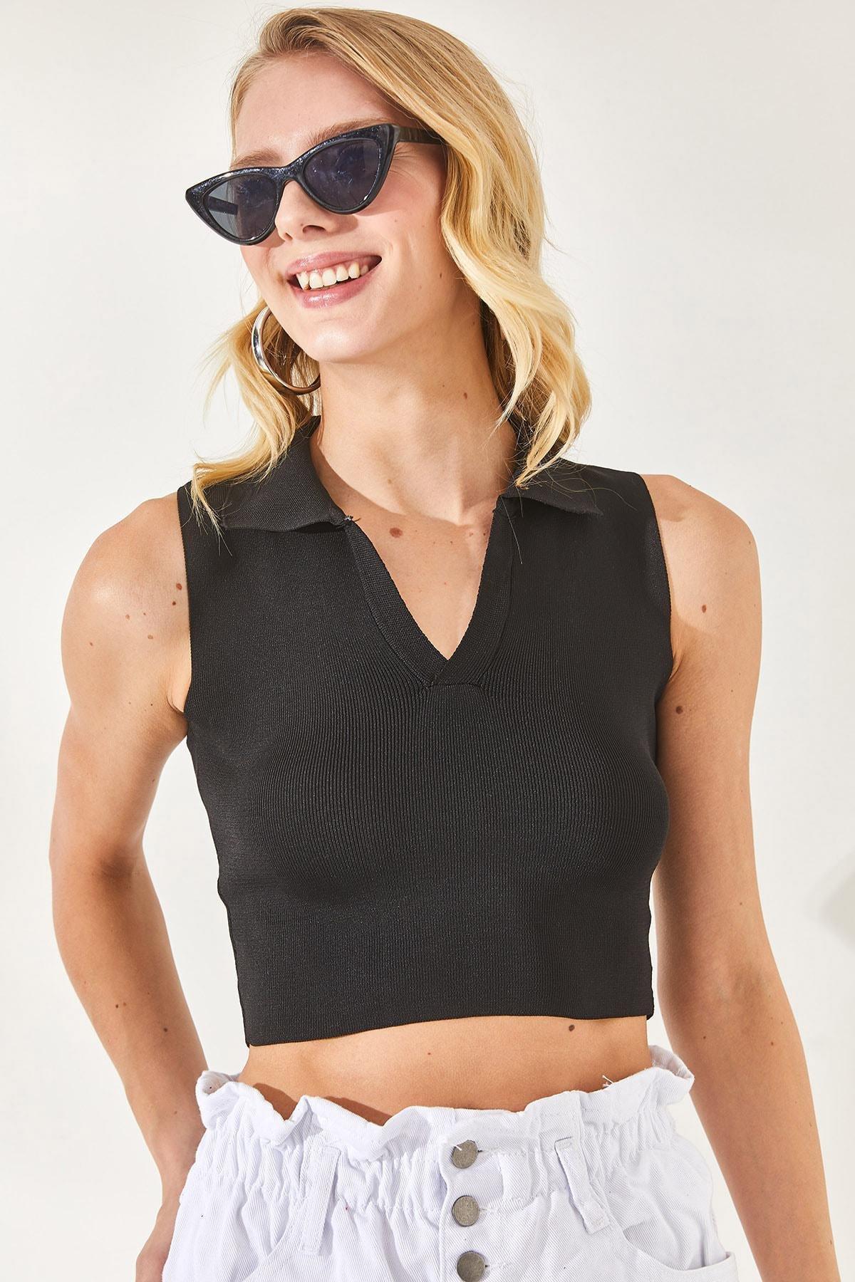 Black Slim Fit Blouse, BLACK, large image number 4