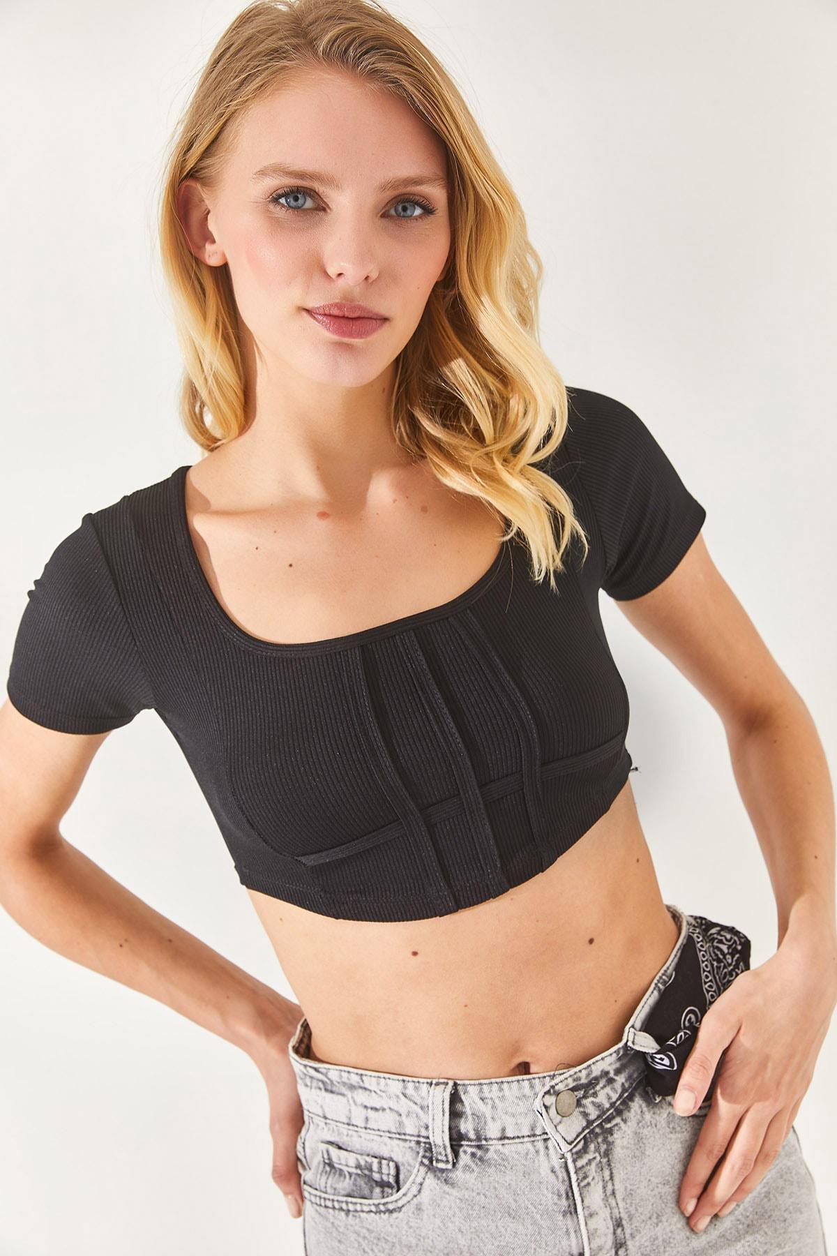 Black Slim Fit Blouse, , large image number 0