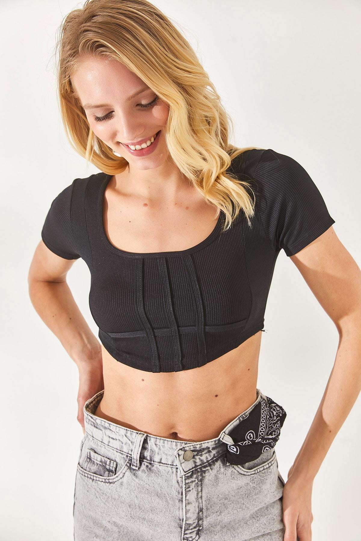 Black Slim Fit Blouse, , large image number 2