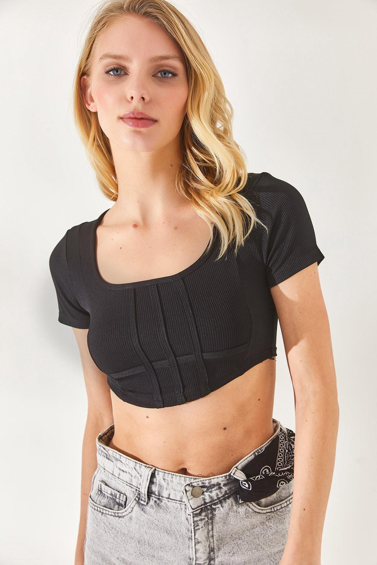 Black Slim Fit Blouse, , large image number 3