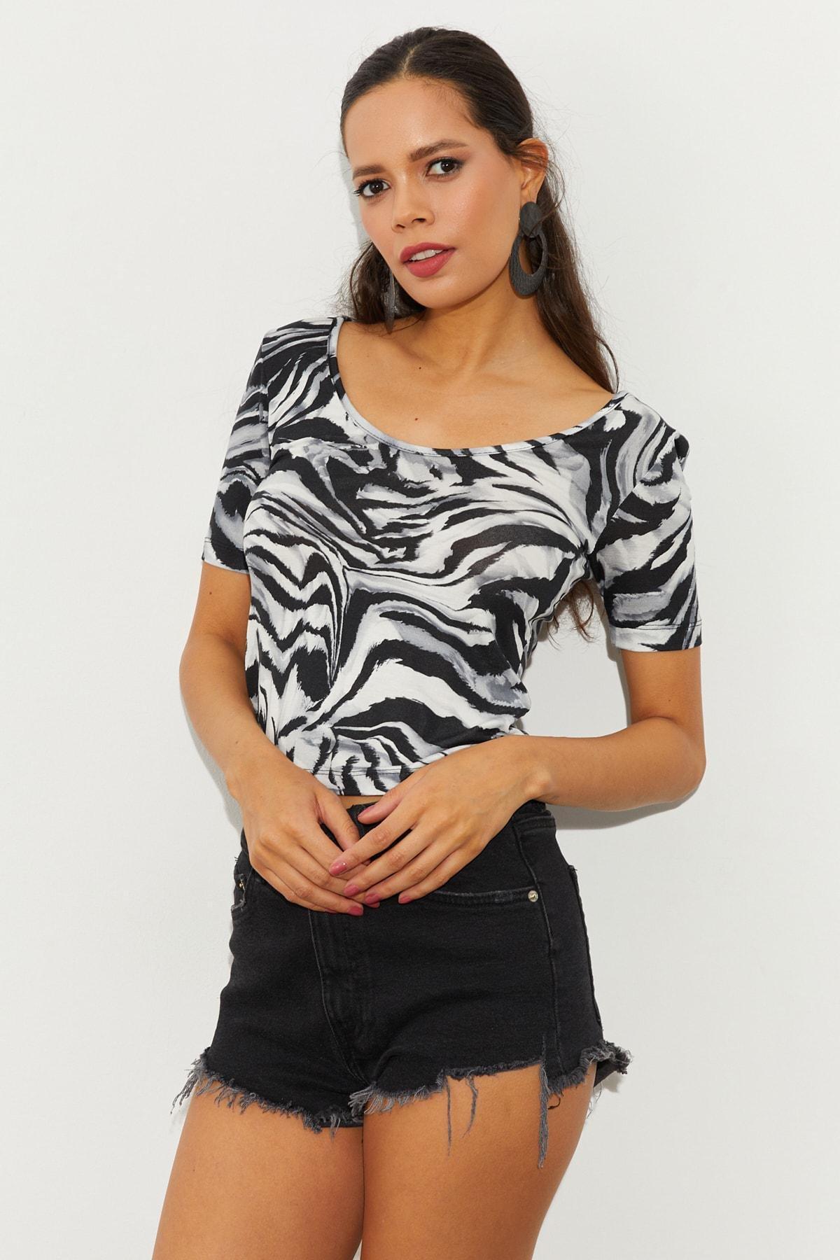 Multicolour Patterned Blouse, STONE, large image number 3