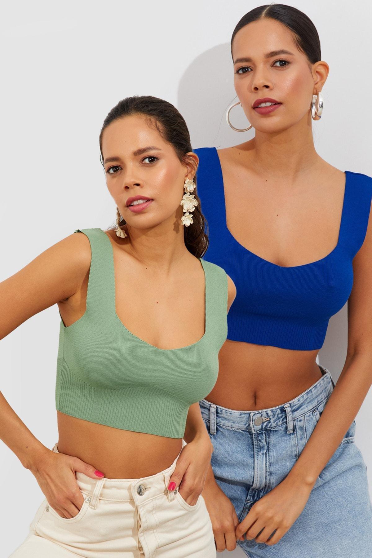 Multicolour Knitwear Crop, Set Of 2, Mint-Saks, large image number 0