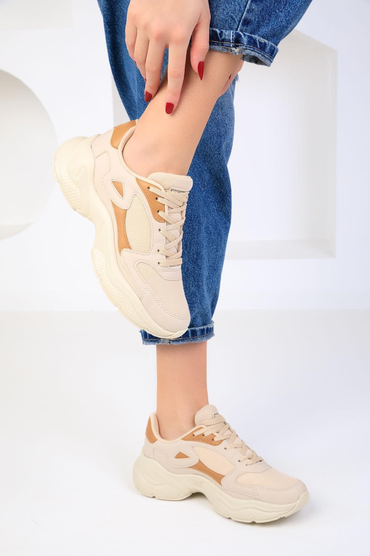 Beige Casual Sneakers, , large image number 1