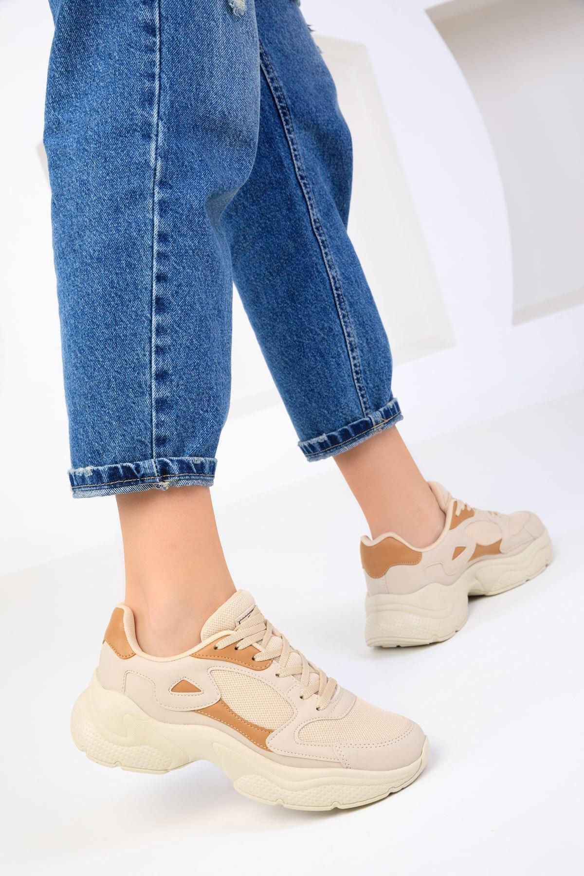 Beige Casual Sneakers, , large image number 3