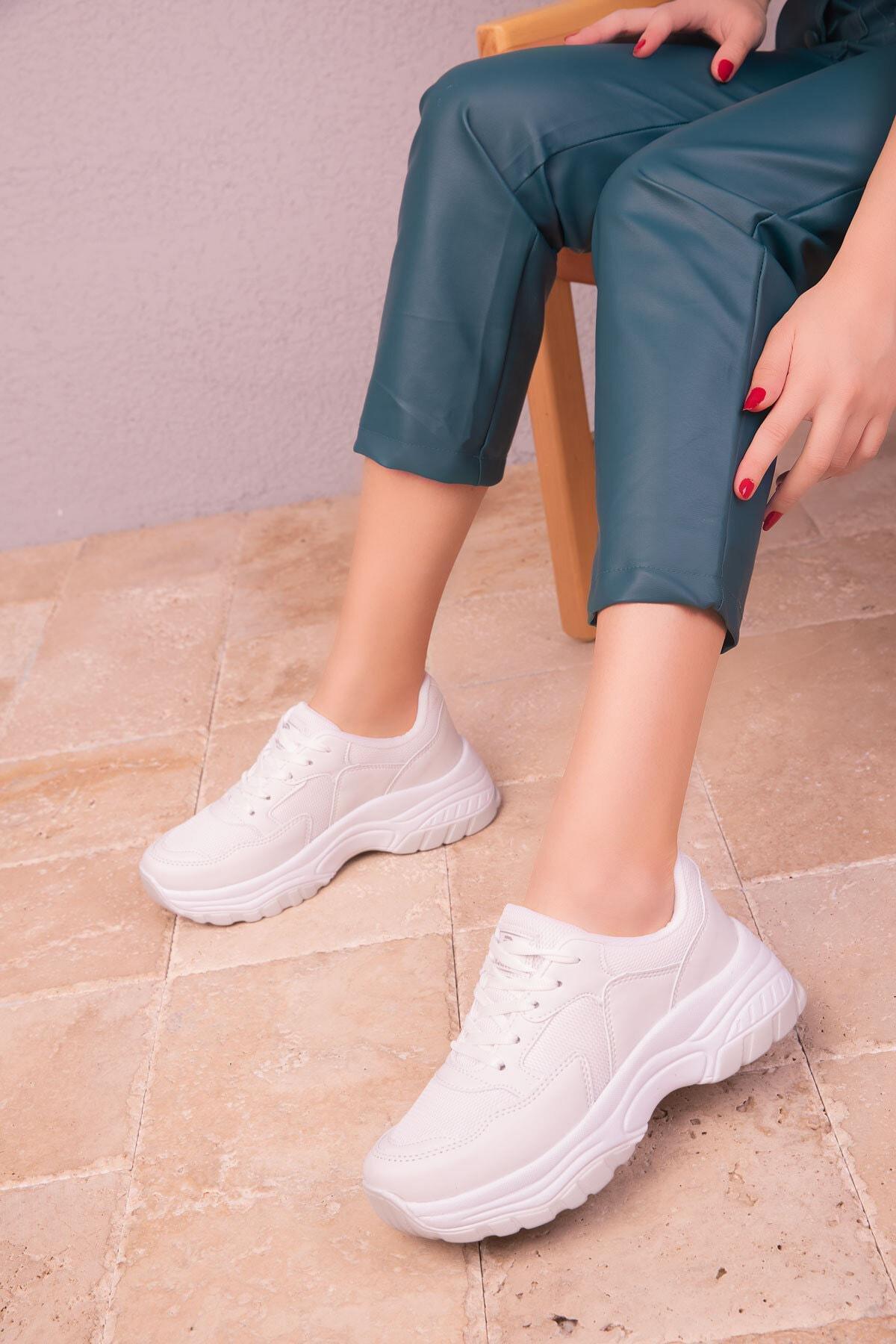 White Casual Sneakers, White, large image number 1