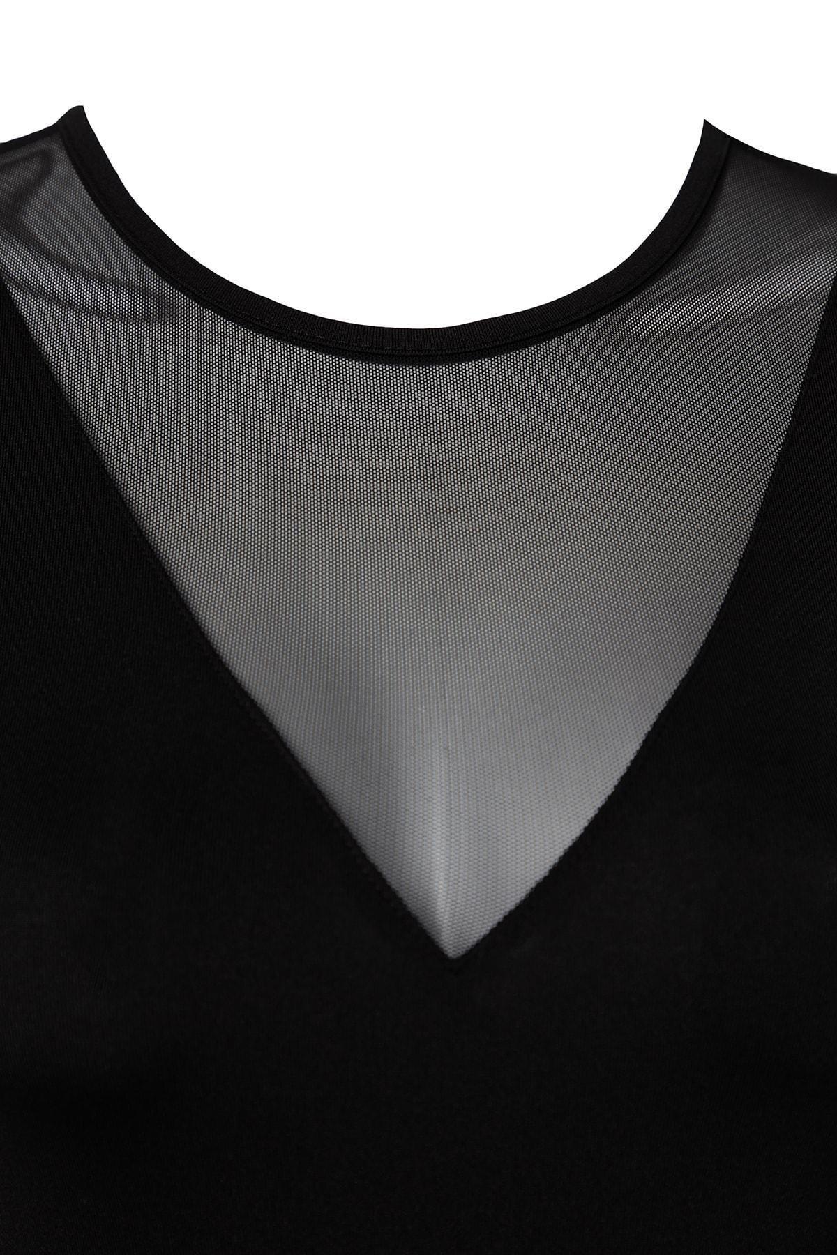 Black Slim Fit Bodysuit, , large image number 5