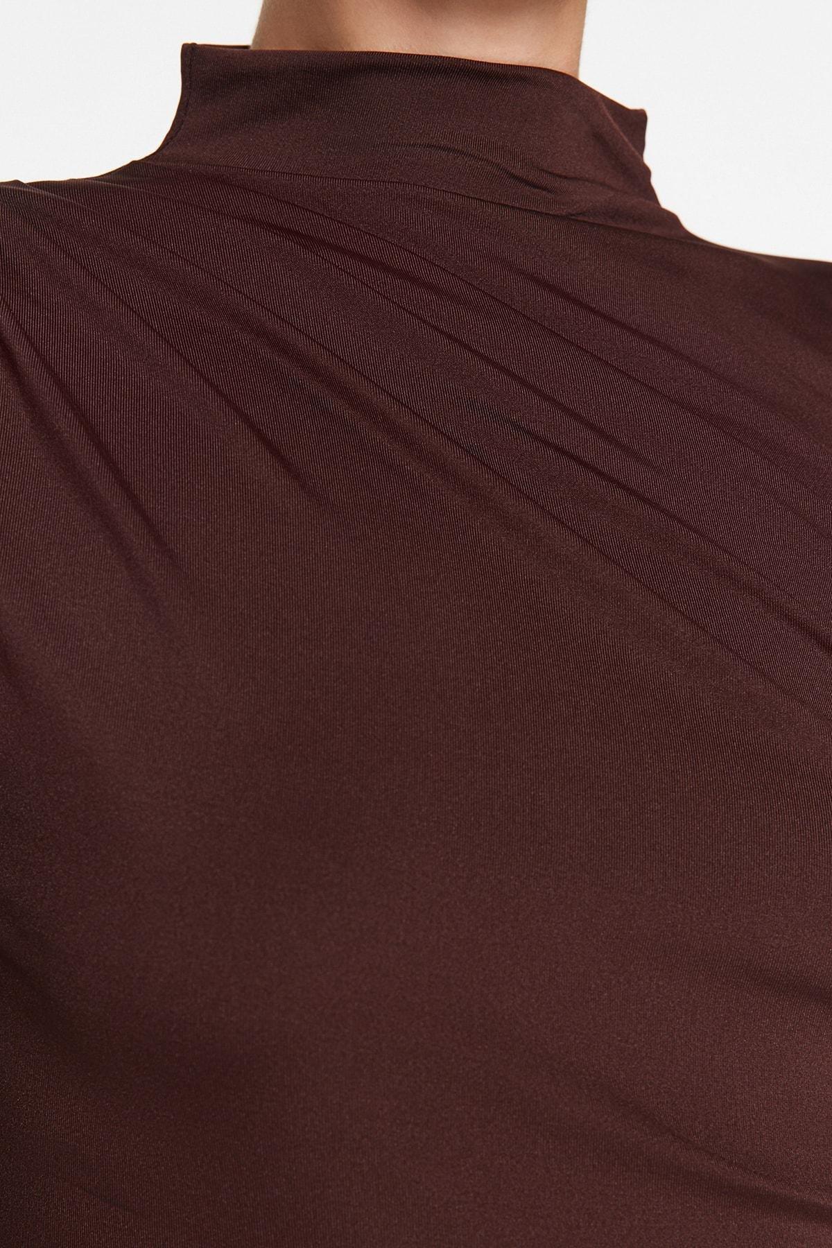 Brown Slim Fit Bodysuit, , large image number 3