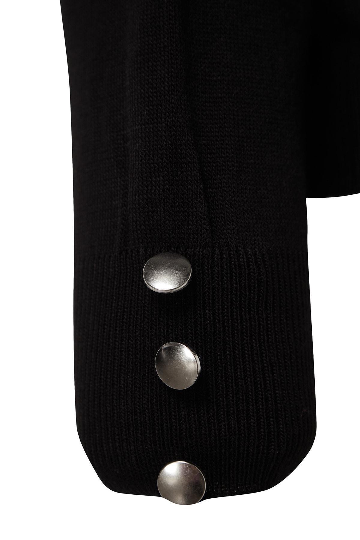 Black Relaxed Fit Plus Size Sweater, , large image number 6