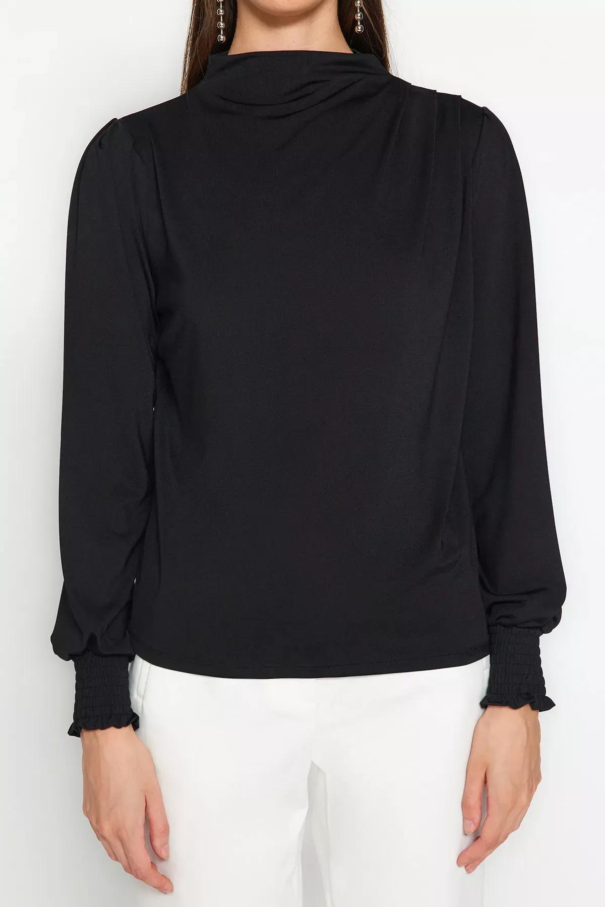 Black Regular Blouse, BLACK, large image number 3