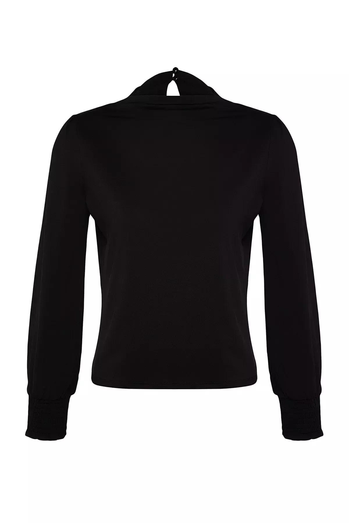 Black Regular Blouse, BLACK, large image number 6