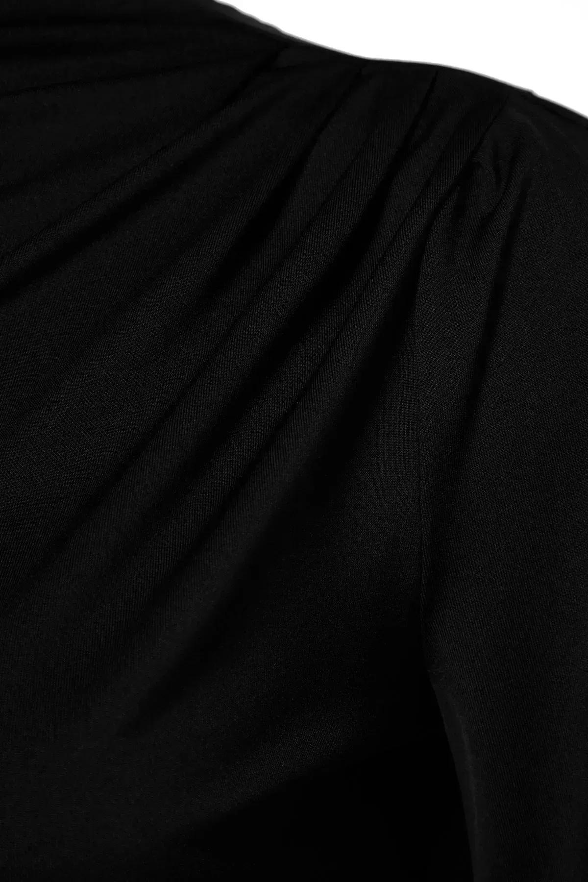 Black Regular Blouse, BLACK, large image number 7