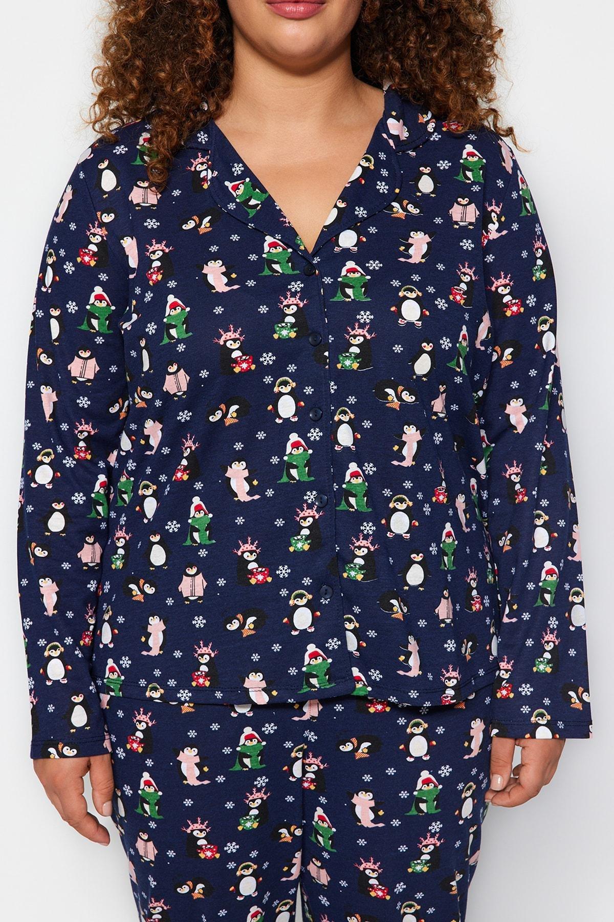 Navy Patterned Pyjamas Set, , large image number 3