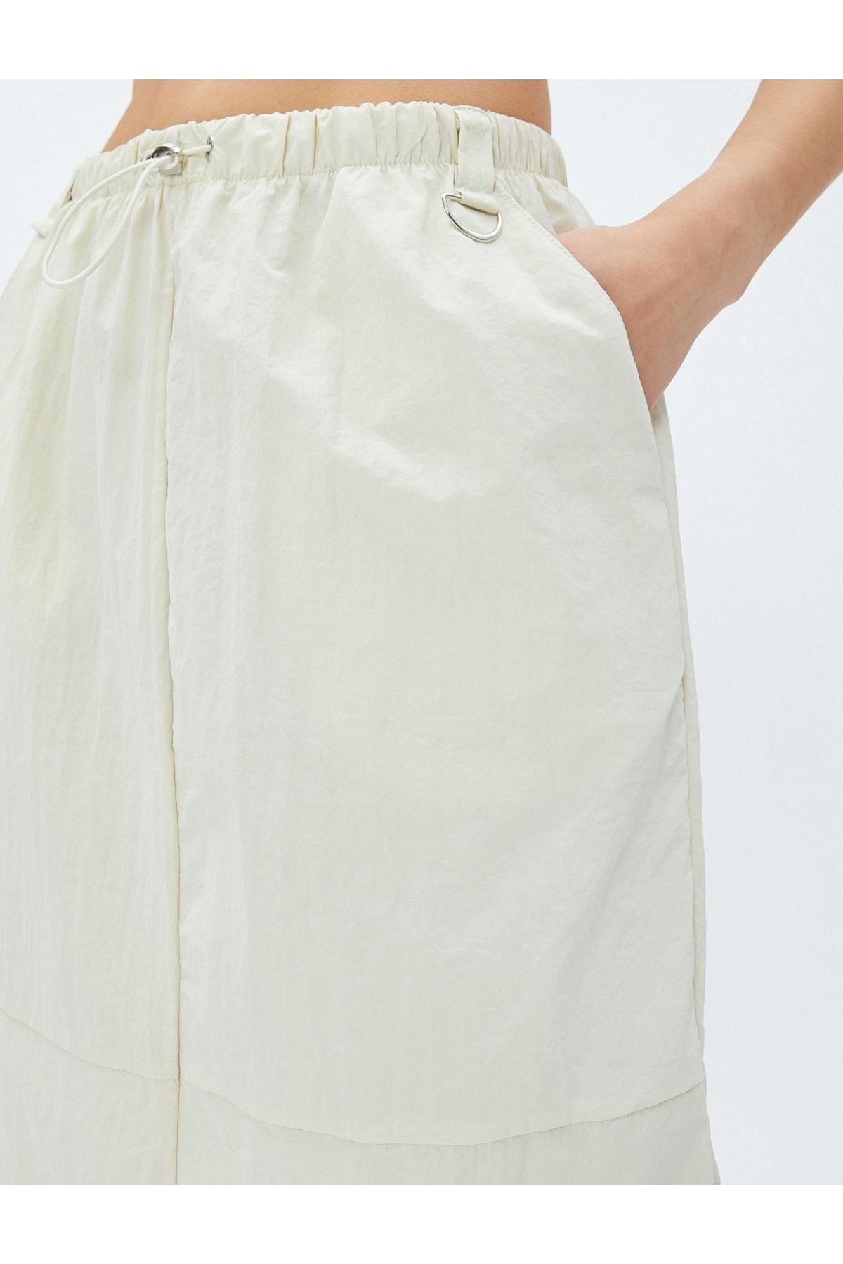 Koton - Ecru Detailed Midi Skirt