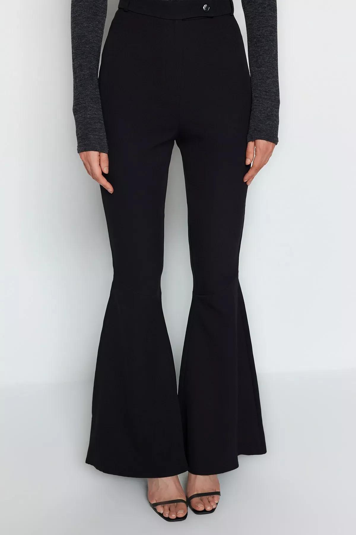 Black Flare Pants, BLACK, large image number 1