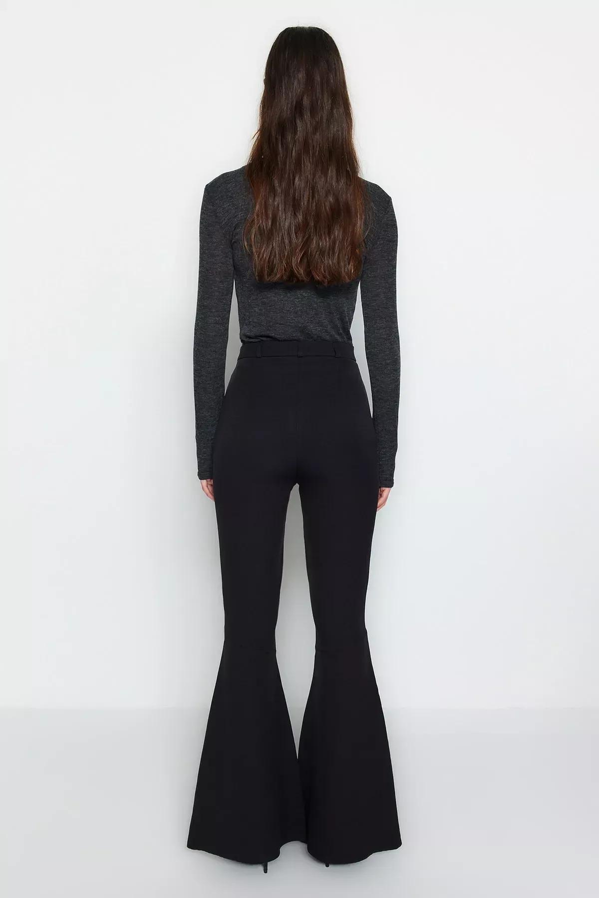 Black Flare Pants, BLACK, large image number 3