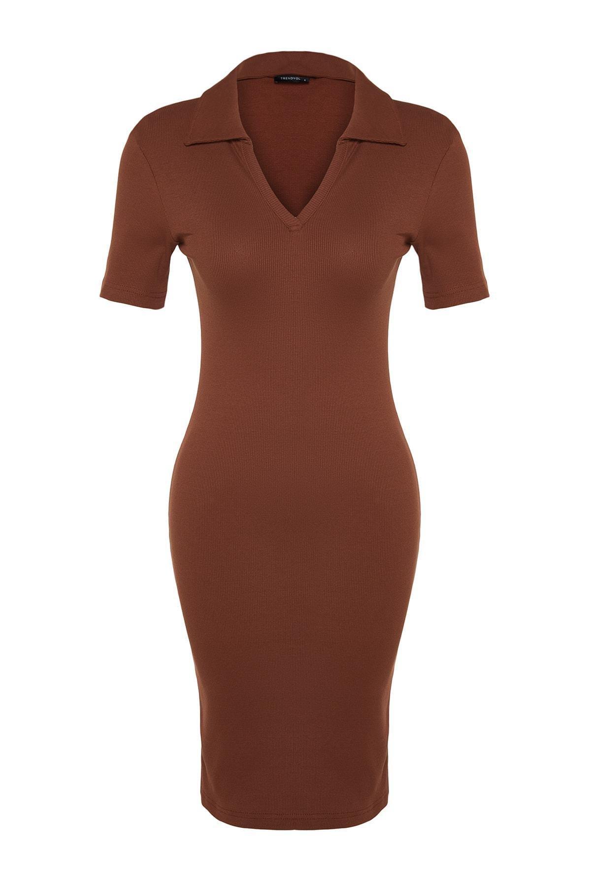 Trendyol - Brown Bodycon Dress