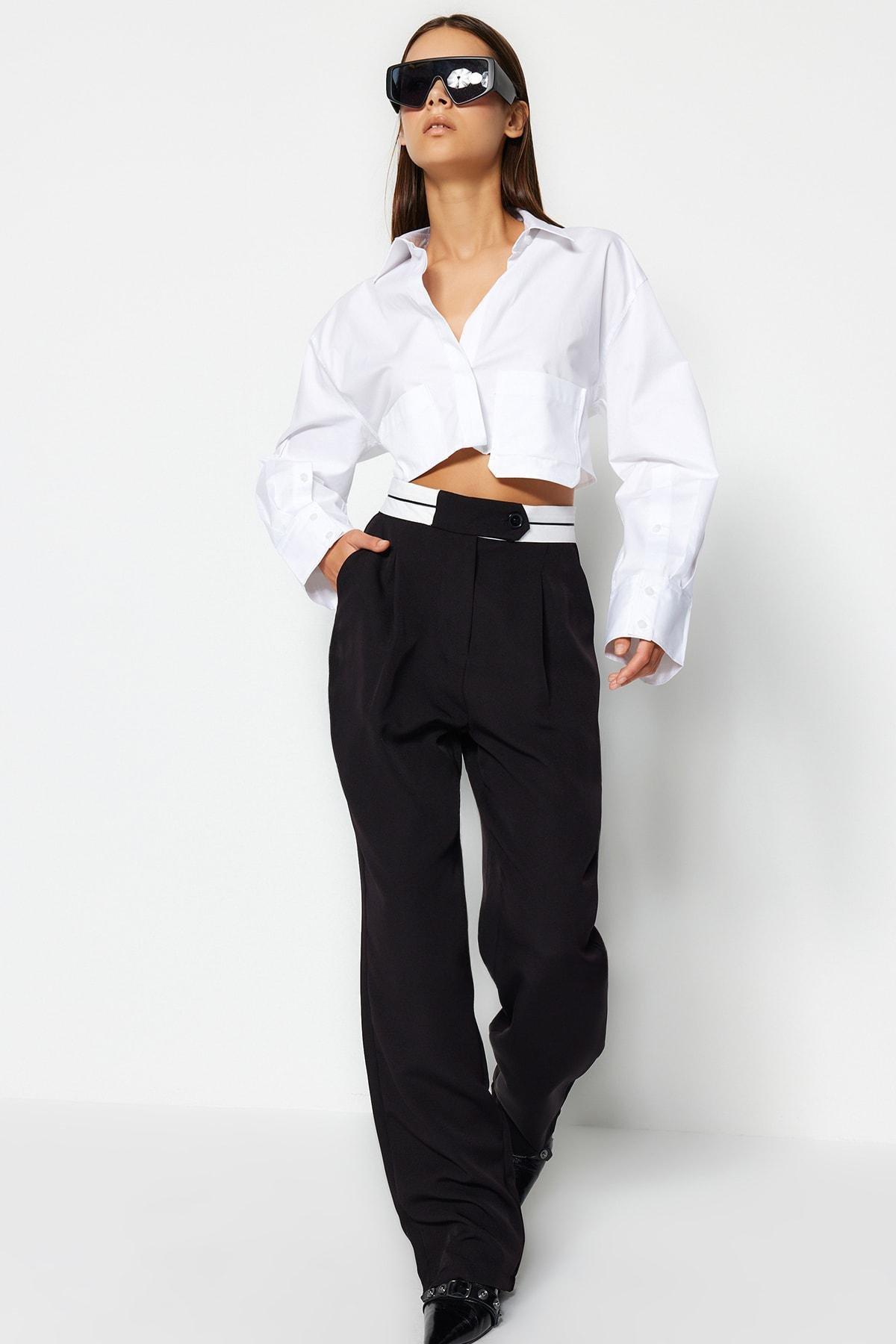 Black Wide Leg Pants, , large image number 0