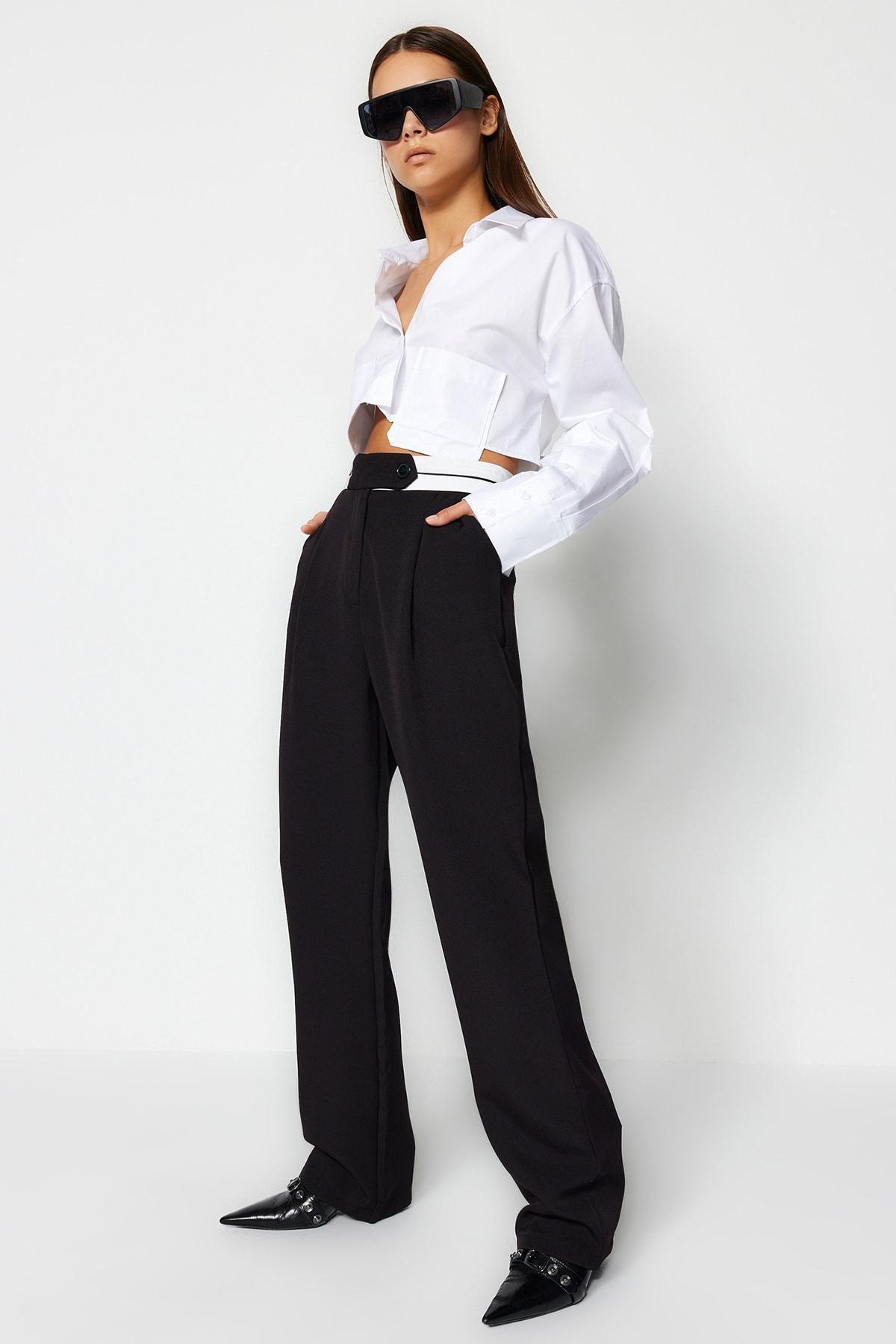 Black Wide Leg Pants, , large image number 1