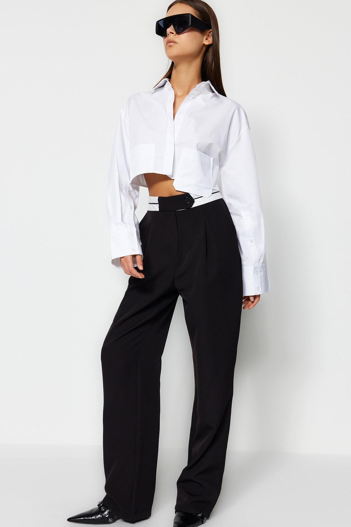 Black Wide Leg Pants, , large image number 2