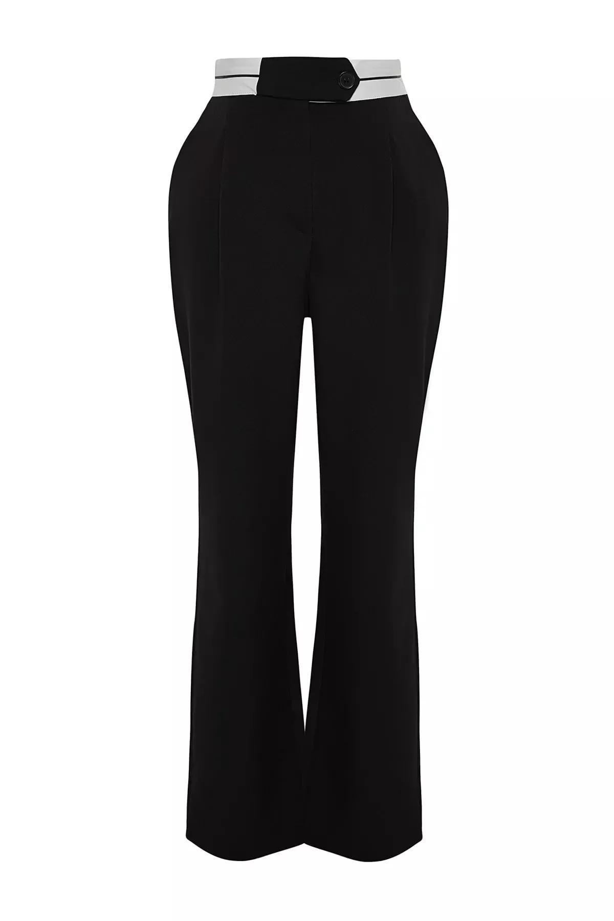 Black Wide Leg Pants, BLACK, large image number 5