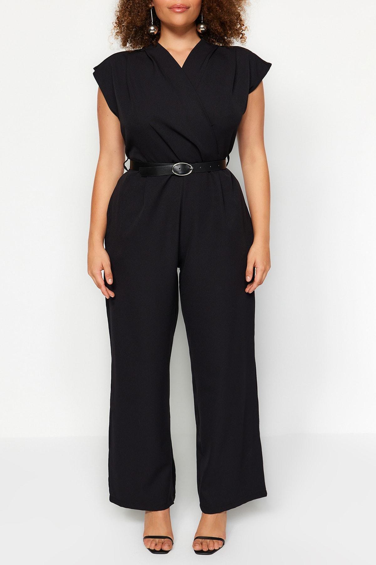Black Regular Plus Size Jumpsuit, , large image number 3