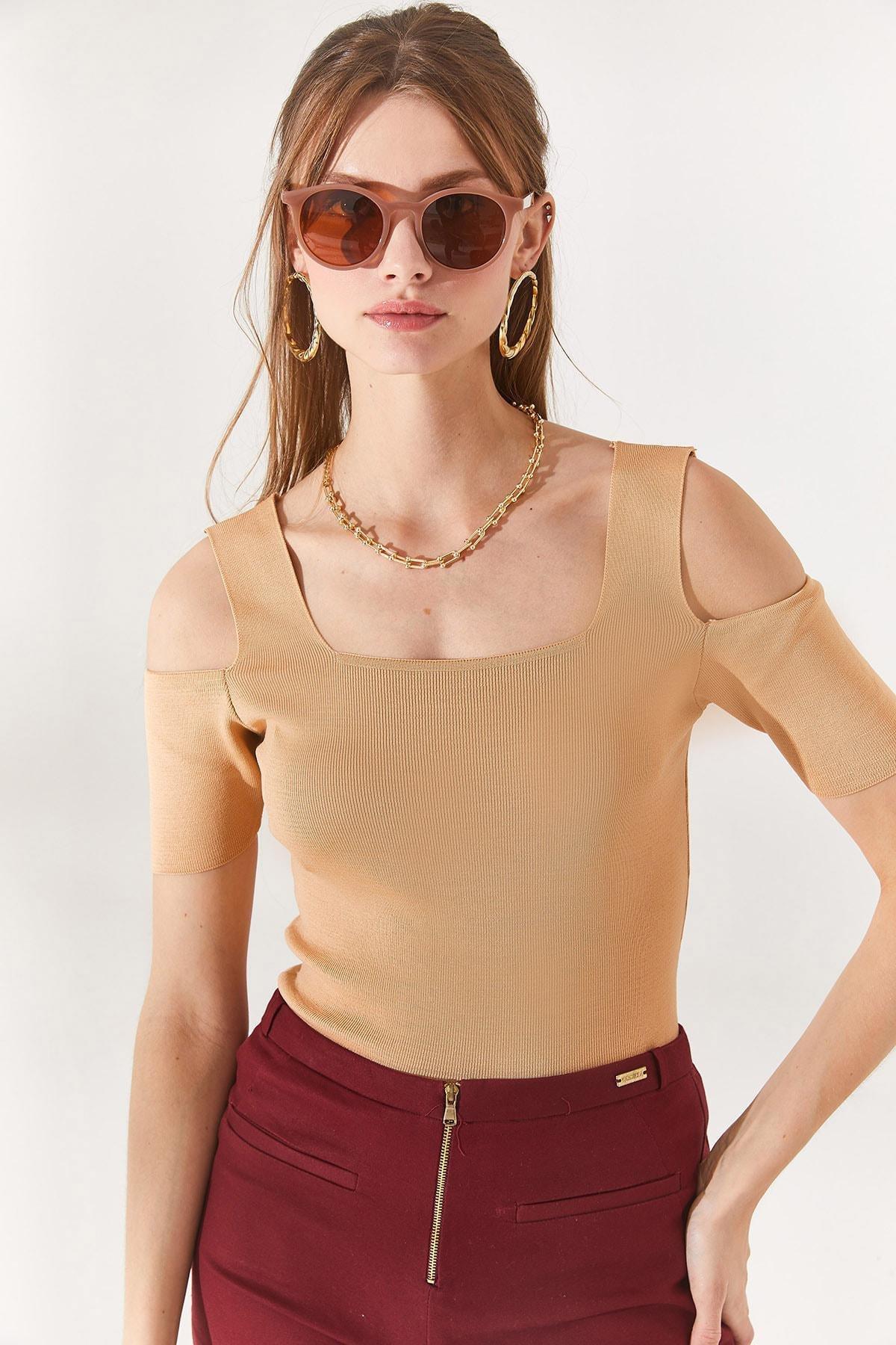 Blue Slim Fit Blouse, Honey foam, large image number 1